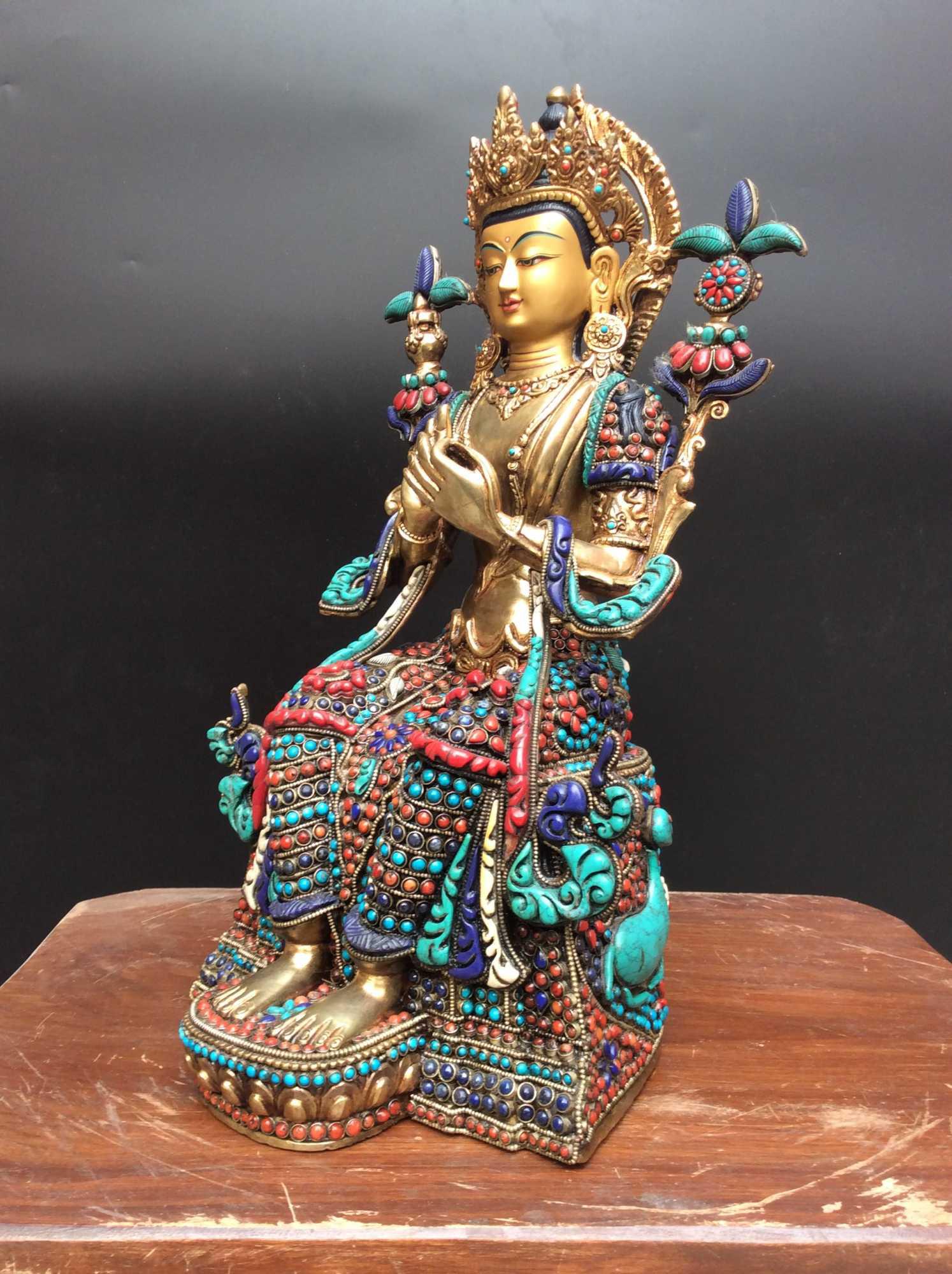 TÔN TƯỢNG NGÀI DI LẶC CẨN ĐÁ CAO CẤP NEPAL 35CM