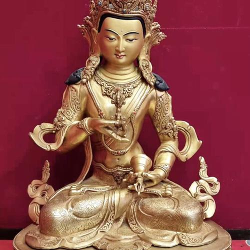 TÔN TƯỢNG NGÀI KIM CANG TÁT ĐOẢ-ĐỒNG MẠ VÀNG 45CM