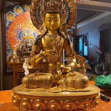 TÔN TƯỢNG NGÀI KIM CANG TÁT ĐOẢ ĐỒNG MẠ VÀNG NEPAL CAO CẤP 42CM