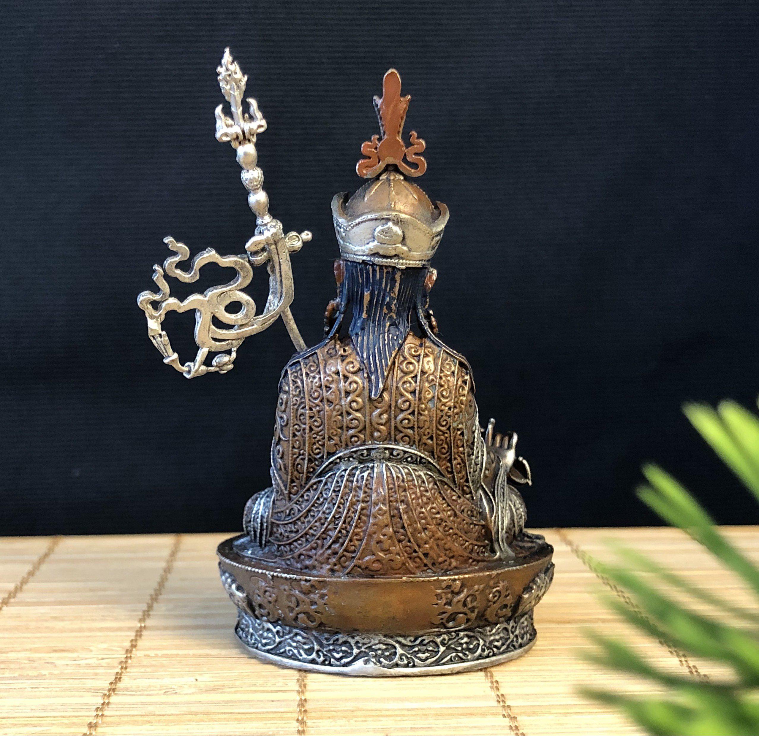 TÔN TƯỢNG LIÊN HOA SANH-ĐỒNG MẠ BẠC 9CM