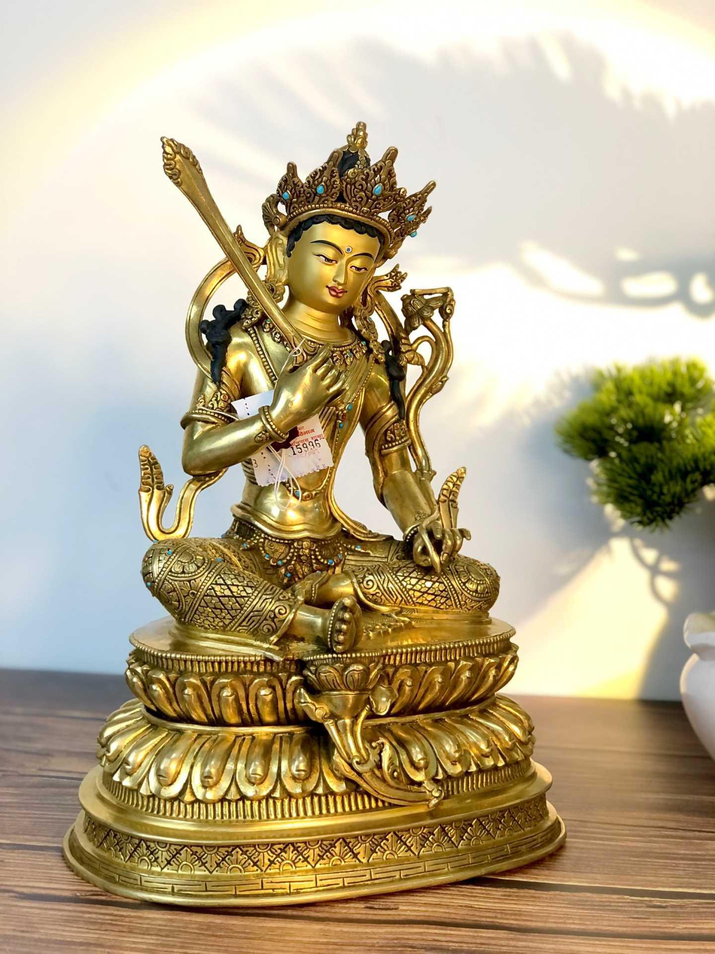 TÔN TƯỢNG VĂN THÙ NEPAL 34CM