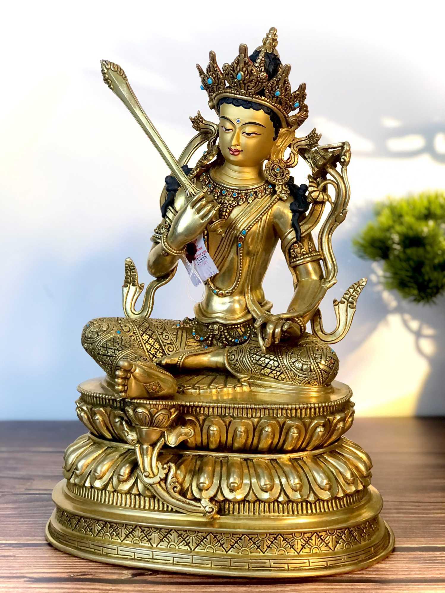 TÔN TƯỢNG VĂN THÙ NEPAL 34CM