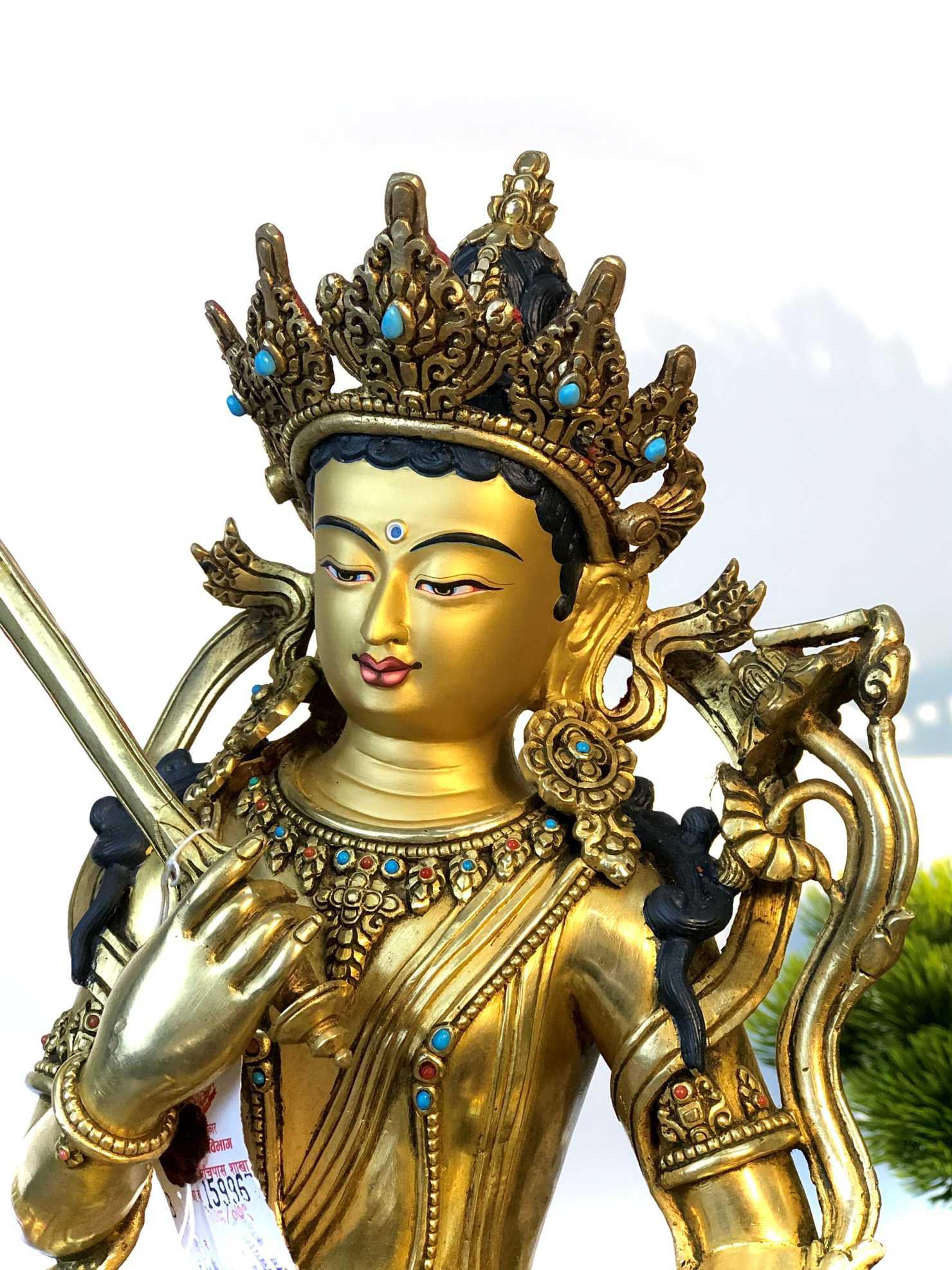 TÔN TƯỢNG VĂN THÙ NEPAL 34CM