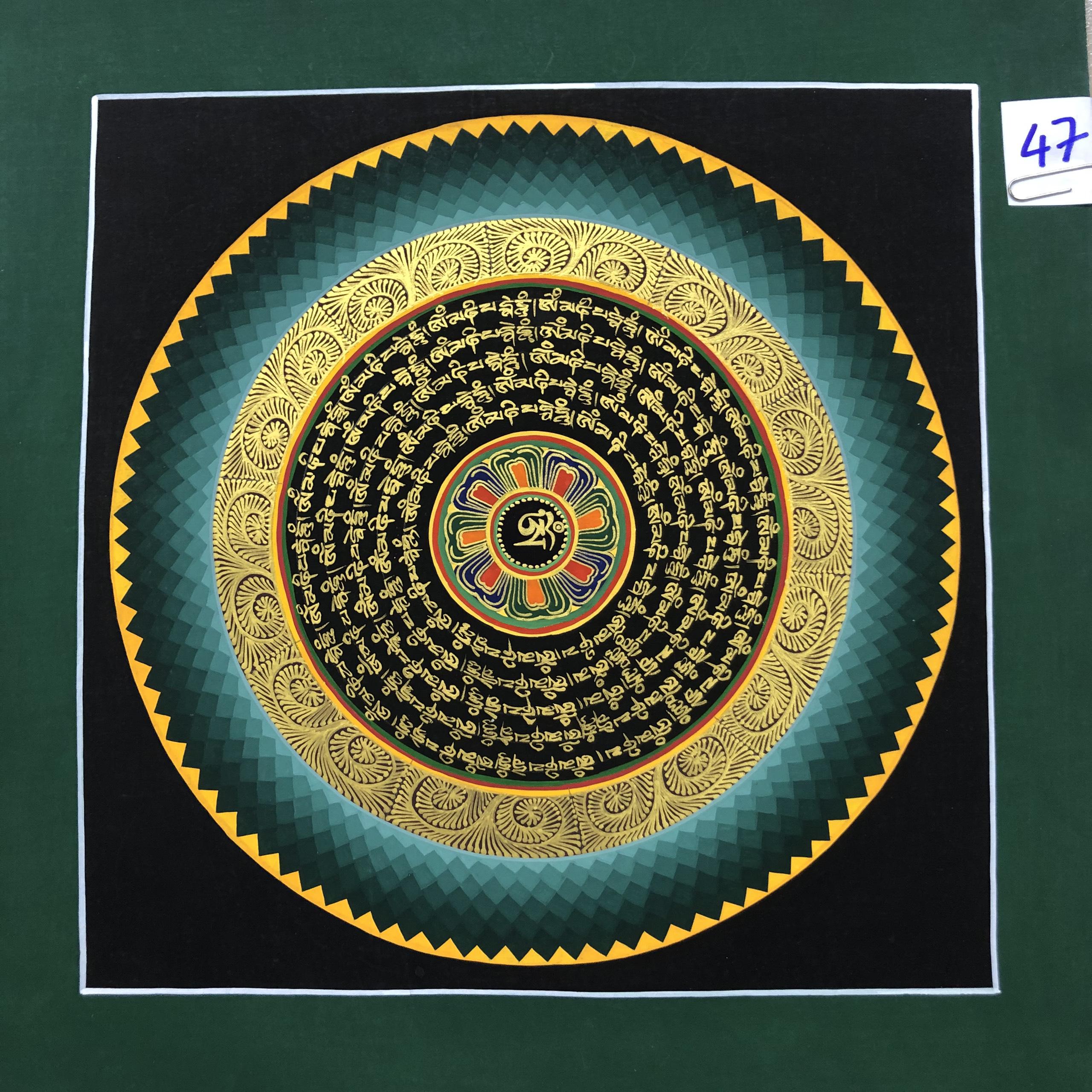 TRANH MANDALA KALCHAKRA VẼ TAY NEPAL 100% - 30x30cm