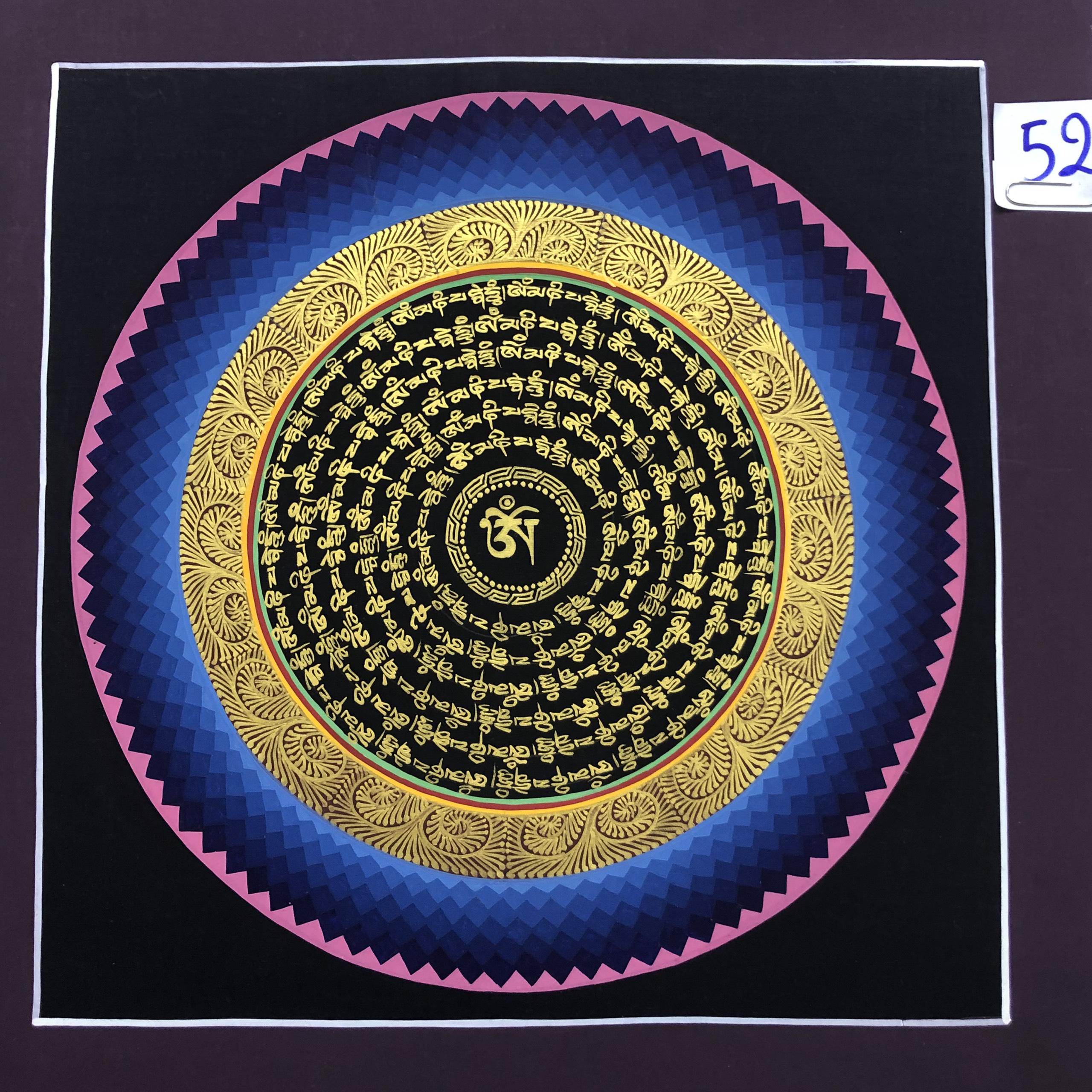 TRANH MANDALA KALCHAKRA VẼ TAY NEPAL 100% - 30x30cm