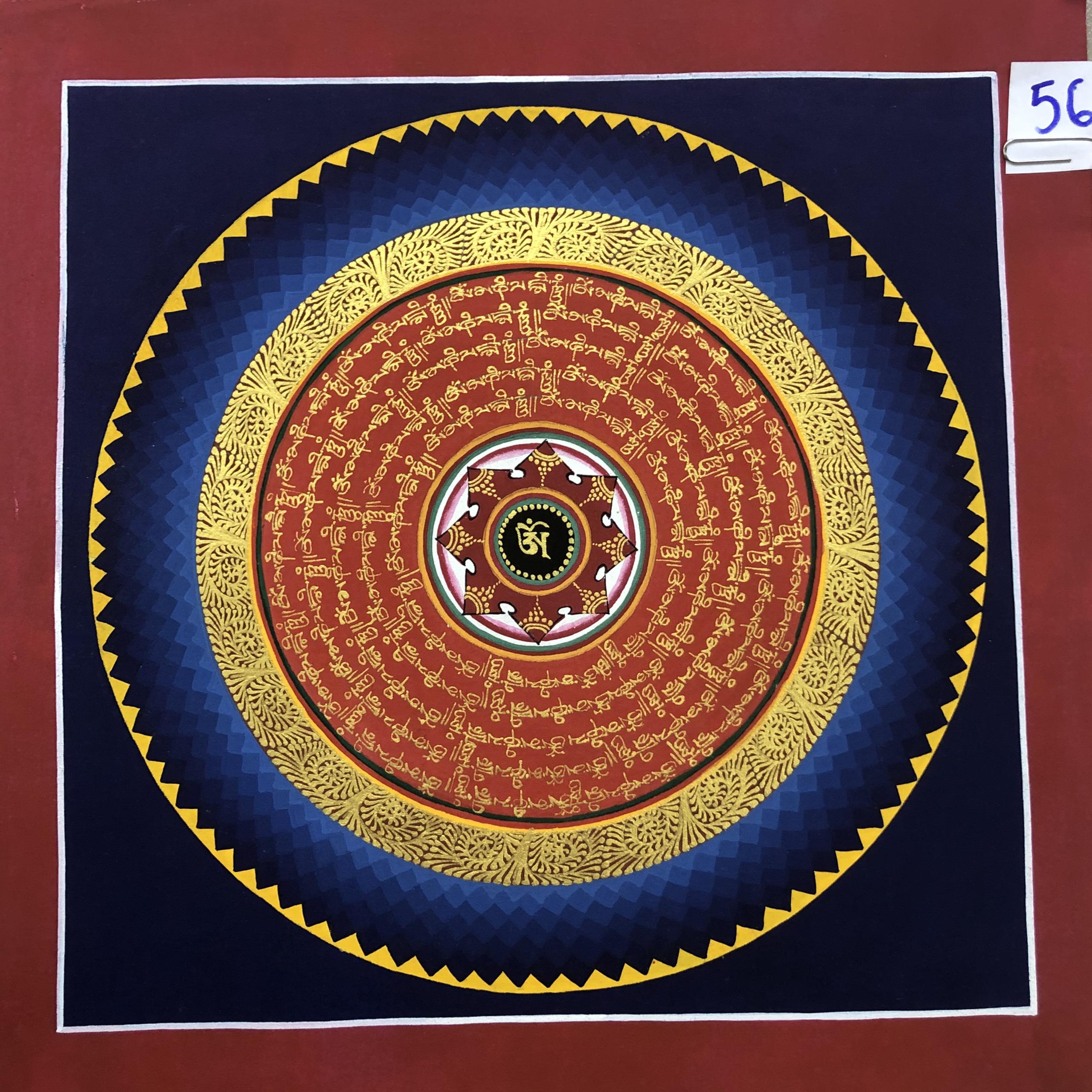 TRANH MANDALA KALCHAKRA VẼ TAY NEPAL 100% - 30x30cm