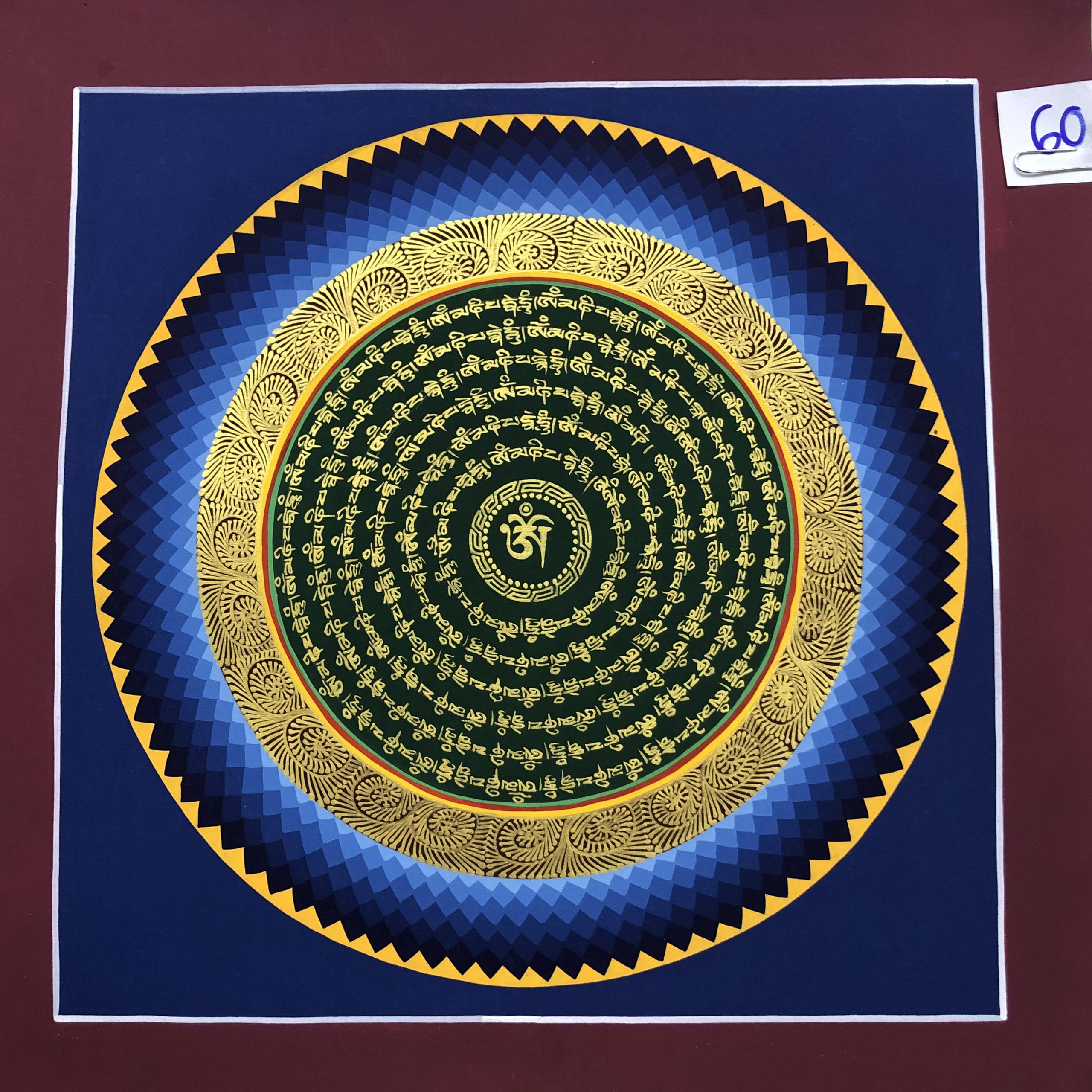 TRANH MANDALA KALCHAKRA VẼ TAY NEPAL 100% - 30x30cm