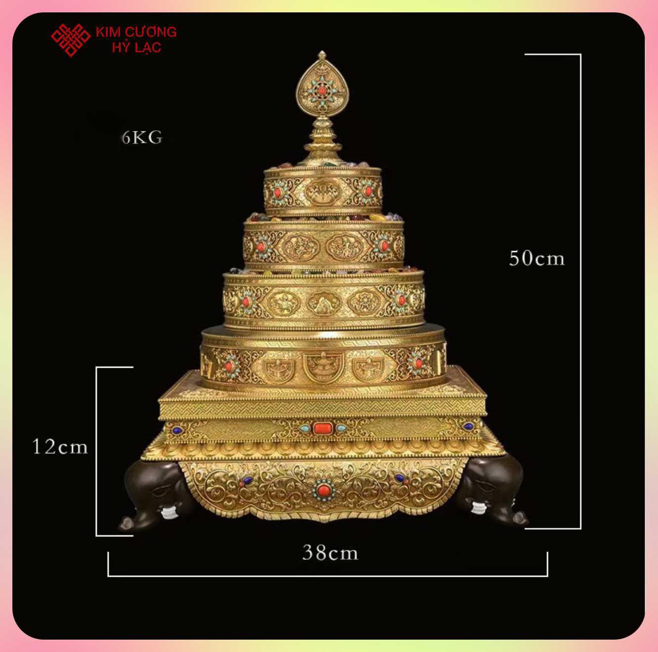 THÁP MANDALA ĐỒNG 50CM