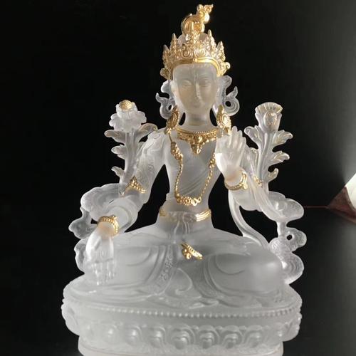 TÔN TƯỢNG TARA TRẮNG LƯU LY 22CM
