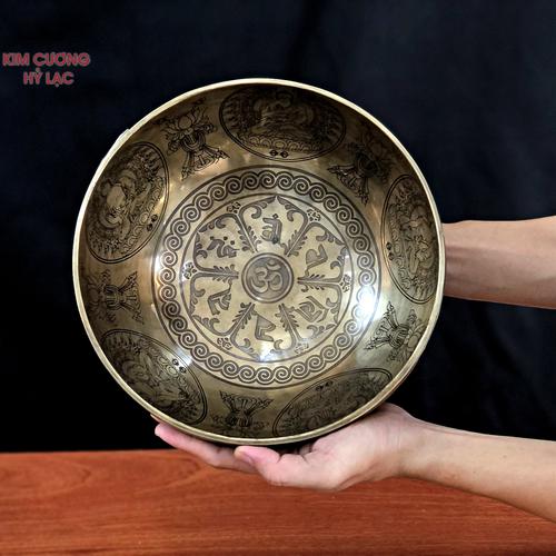 CHUÔNG XOAY MANDALA TÂM OM 23CM