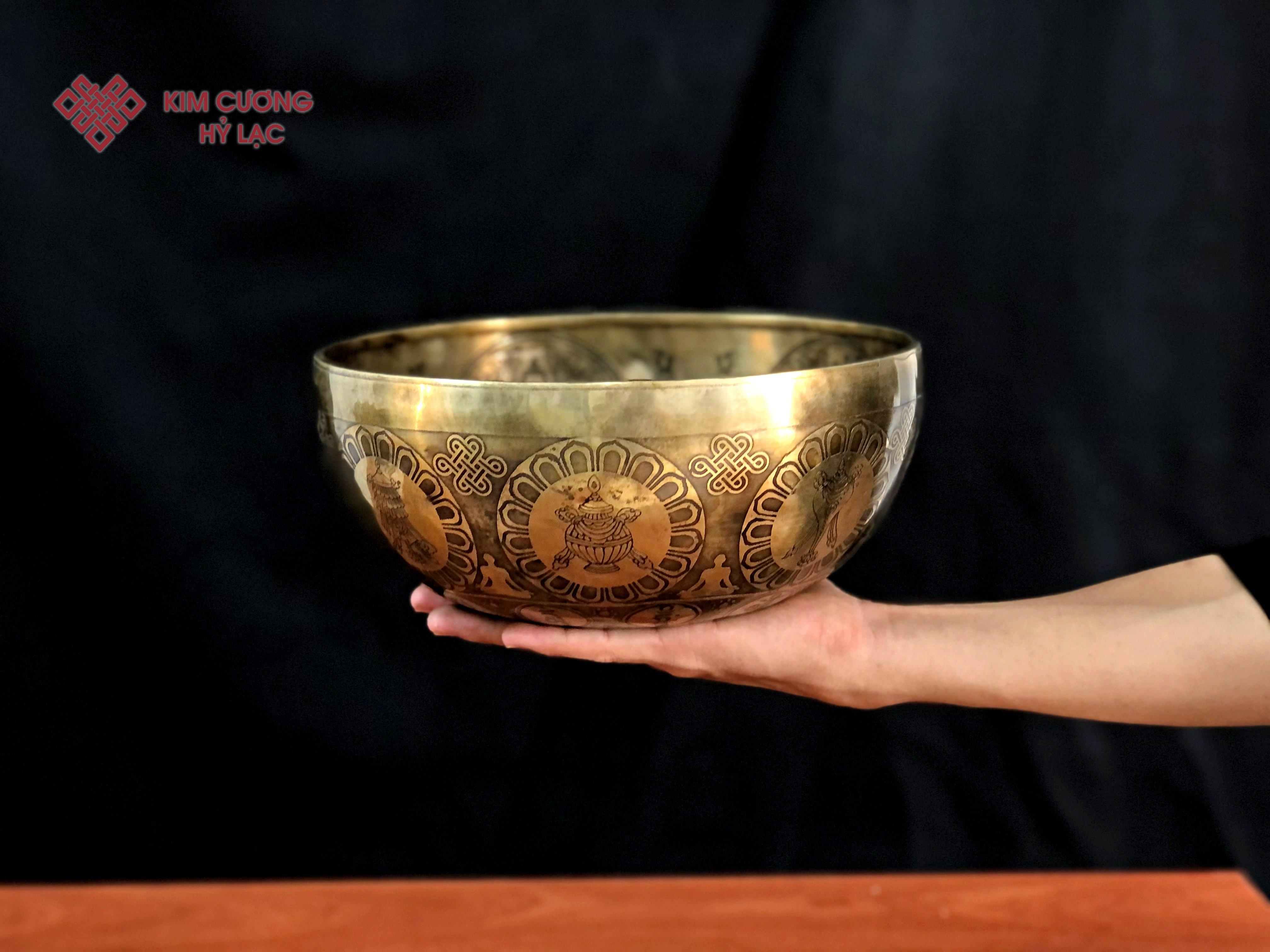 CHUÔNG XOAY MANDALA TÂM OM 23CM