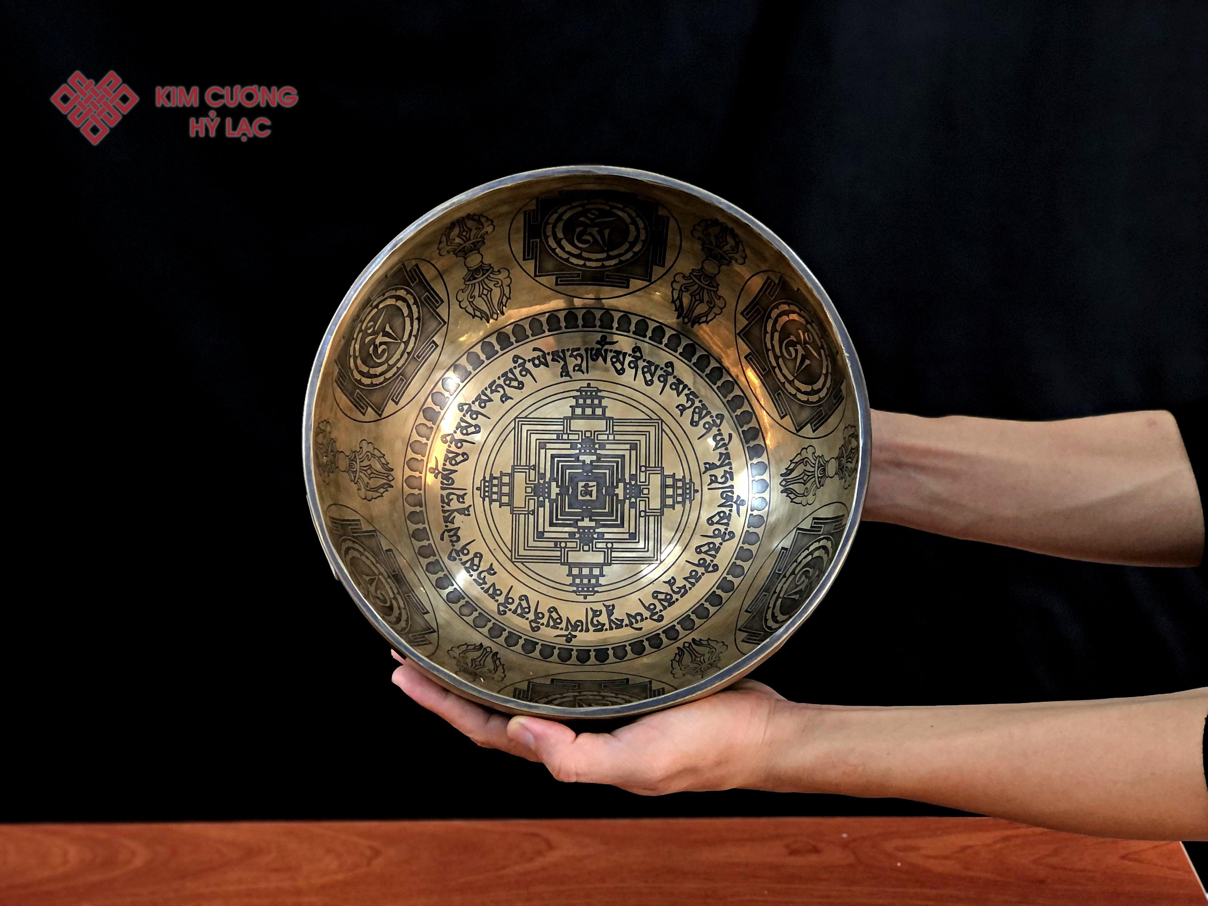 CHUÔNG XOAY MANDALA TÂM OM 25CM   