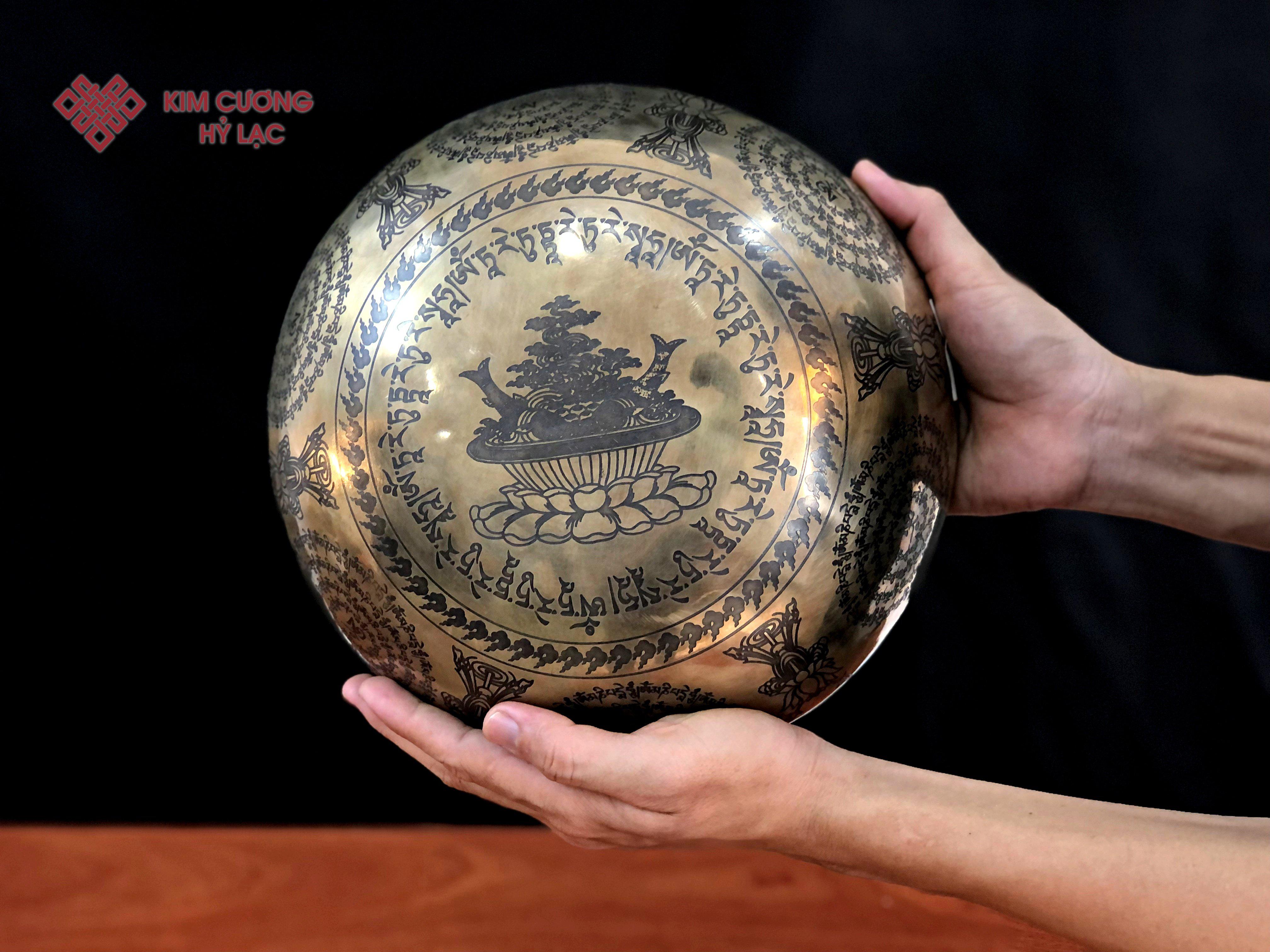 CHUÔNG XOAY MANDALA TÂM OM 25CM   
