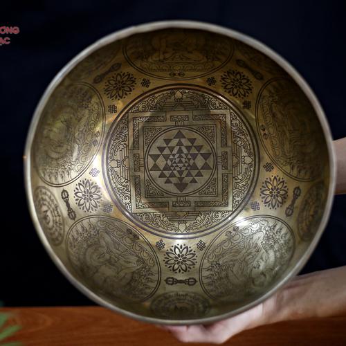CHUÔNG XOAY NGŨ TRÍ PHẬT TÂM MANDALA 29CM