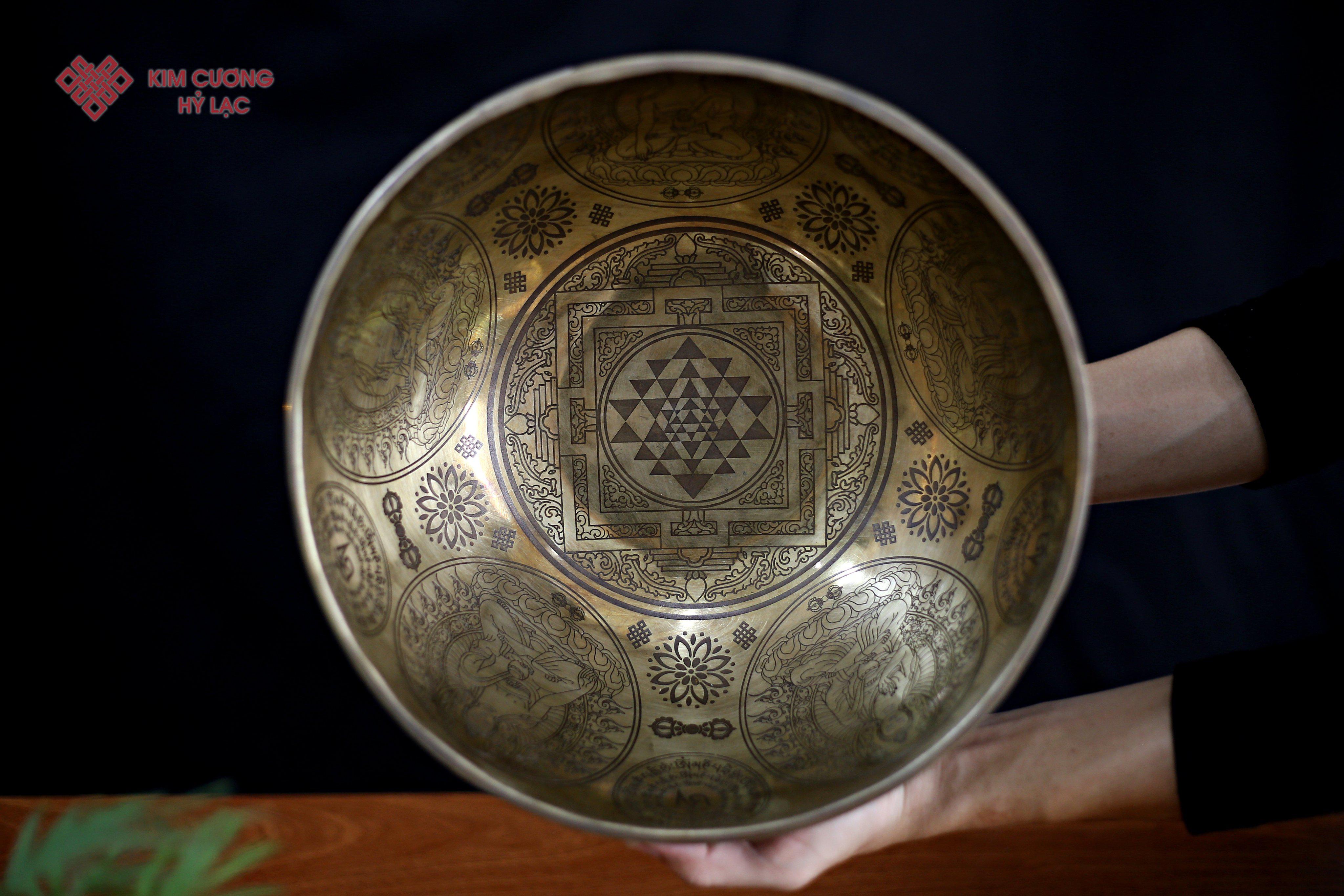 CHUÔNG XOAY NGŨ TRÍ PHẬT TÂM MANDALA 29CM
