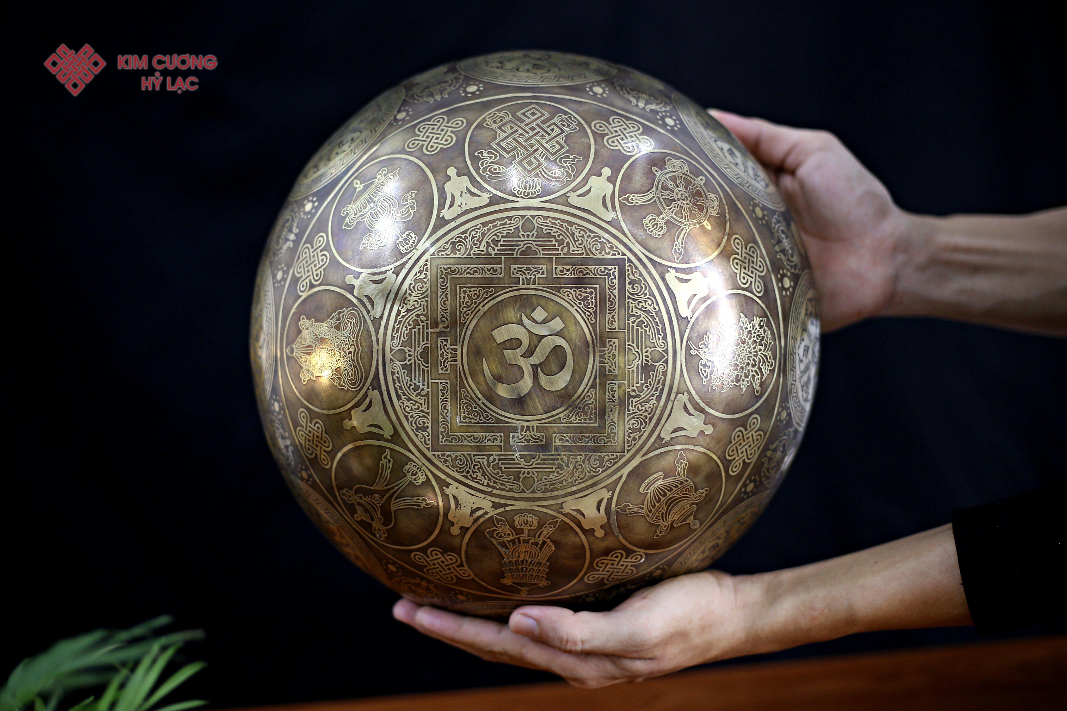 CHUÔNG XOAY NGŨ TRÍ PHẬT TÂM MANDALA 29CM
