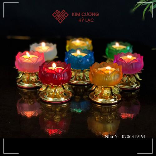BỘ 7 CHÂN ĐÈN LƯU LY ĐẾ HỢP KIM