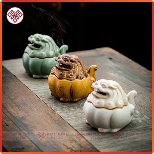 Lư Gốm Đầu Lân