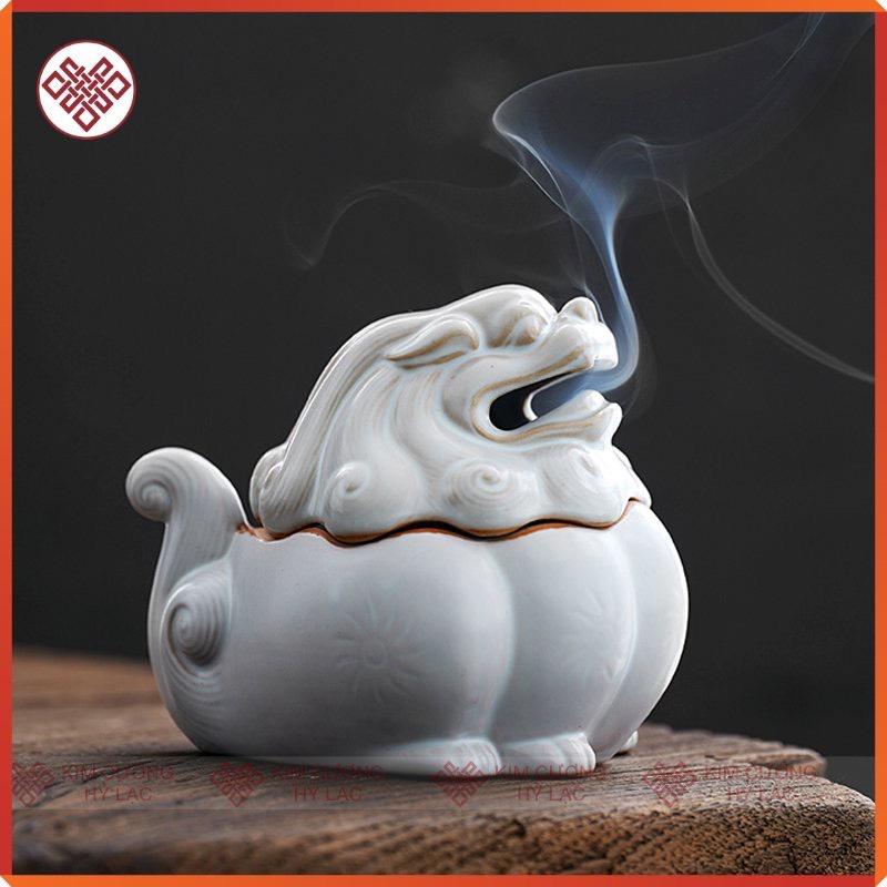 Lư Gốm Đầu Lân
