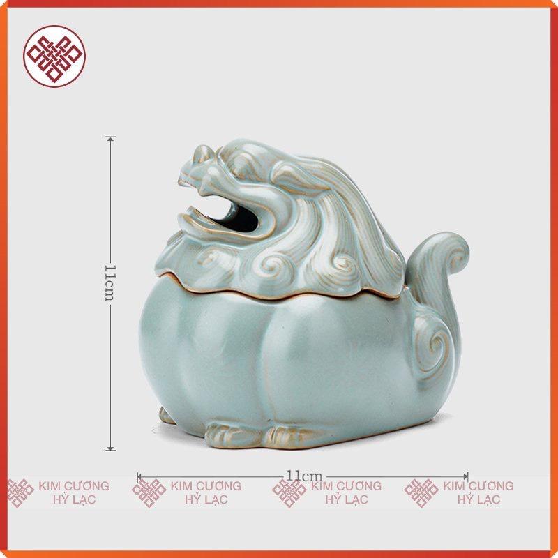 Lư Gốm Đầu Lân