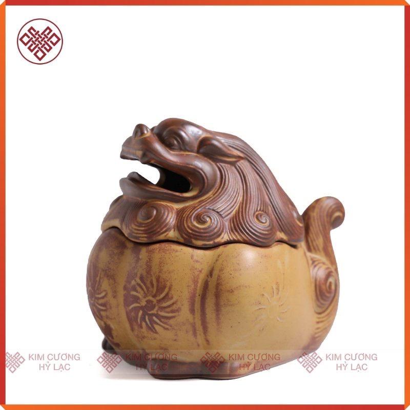 Lư Gốm Đầu Lân
