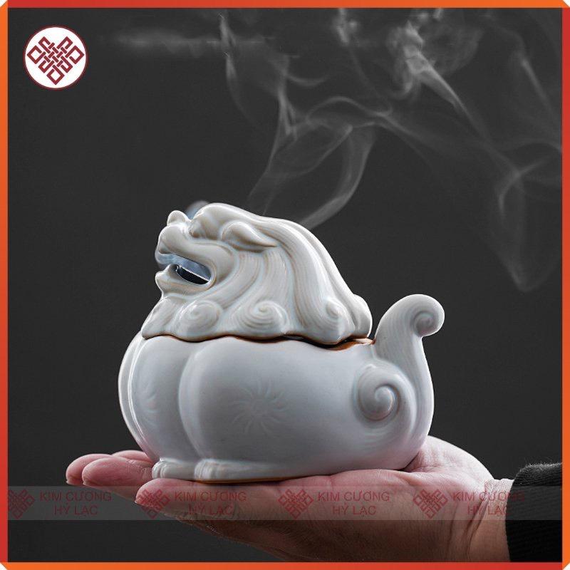Lư Gốm Đầu Lân