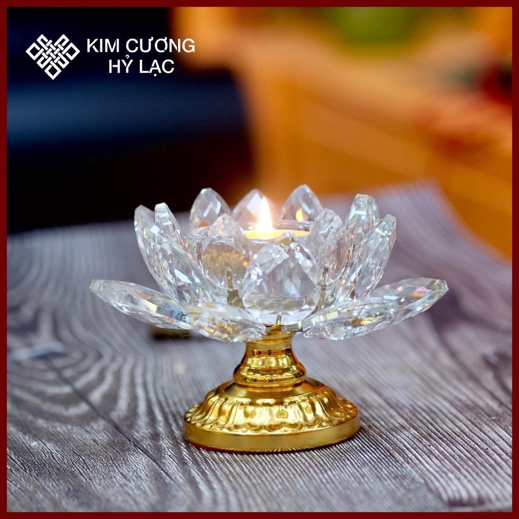 Chân đèn hoa sen đế hợp kim