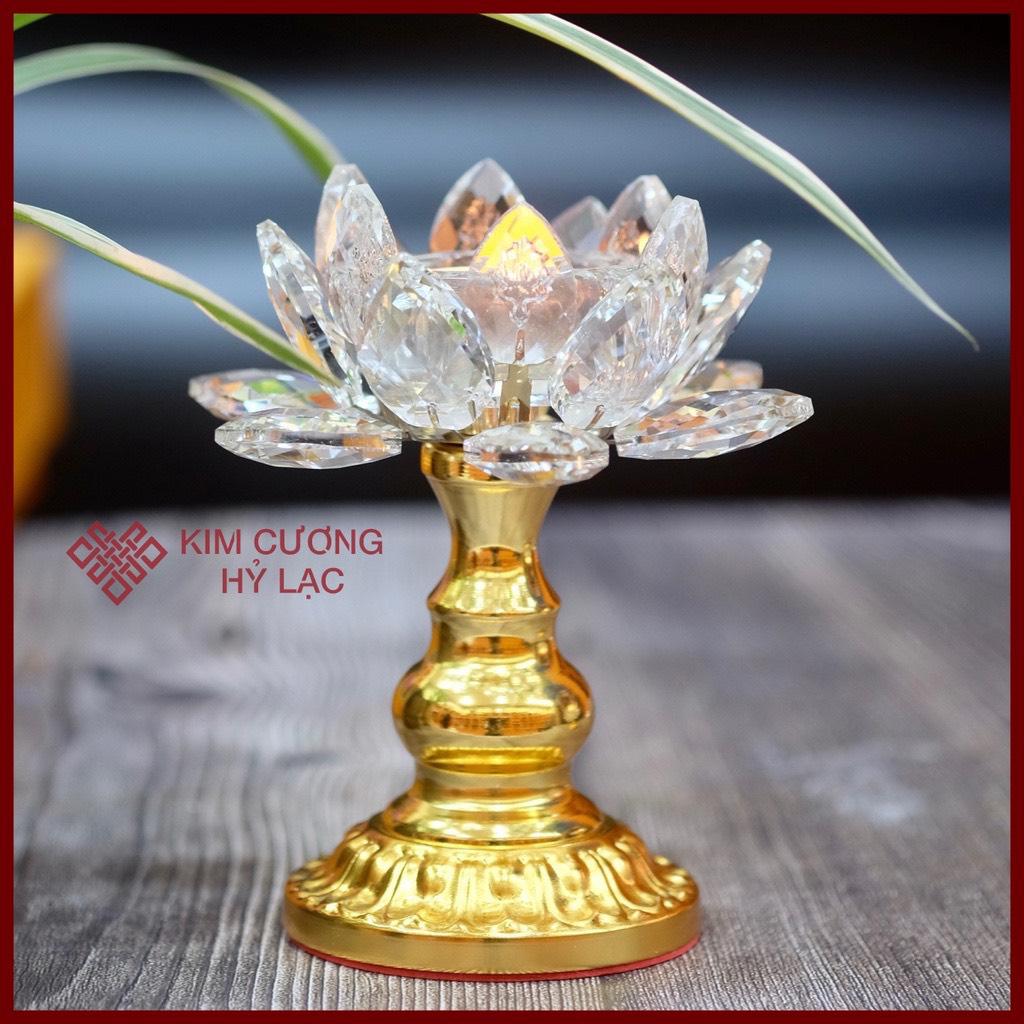 Chân đèn hoa sen đế hợp kim