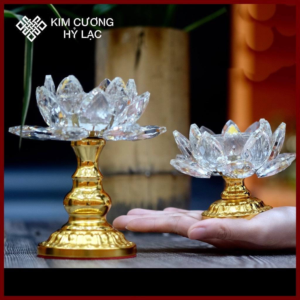 Chân đèn hoa sen đế hợp kim