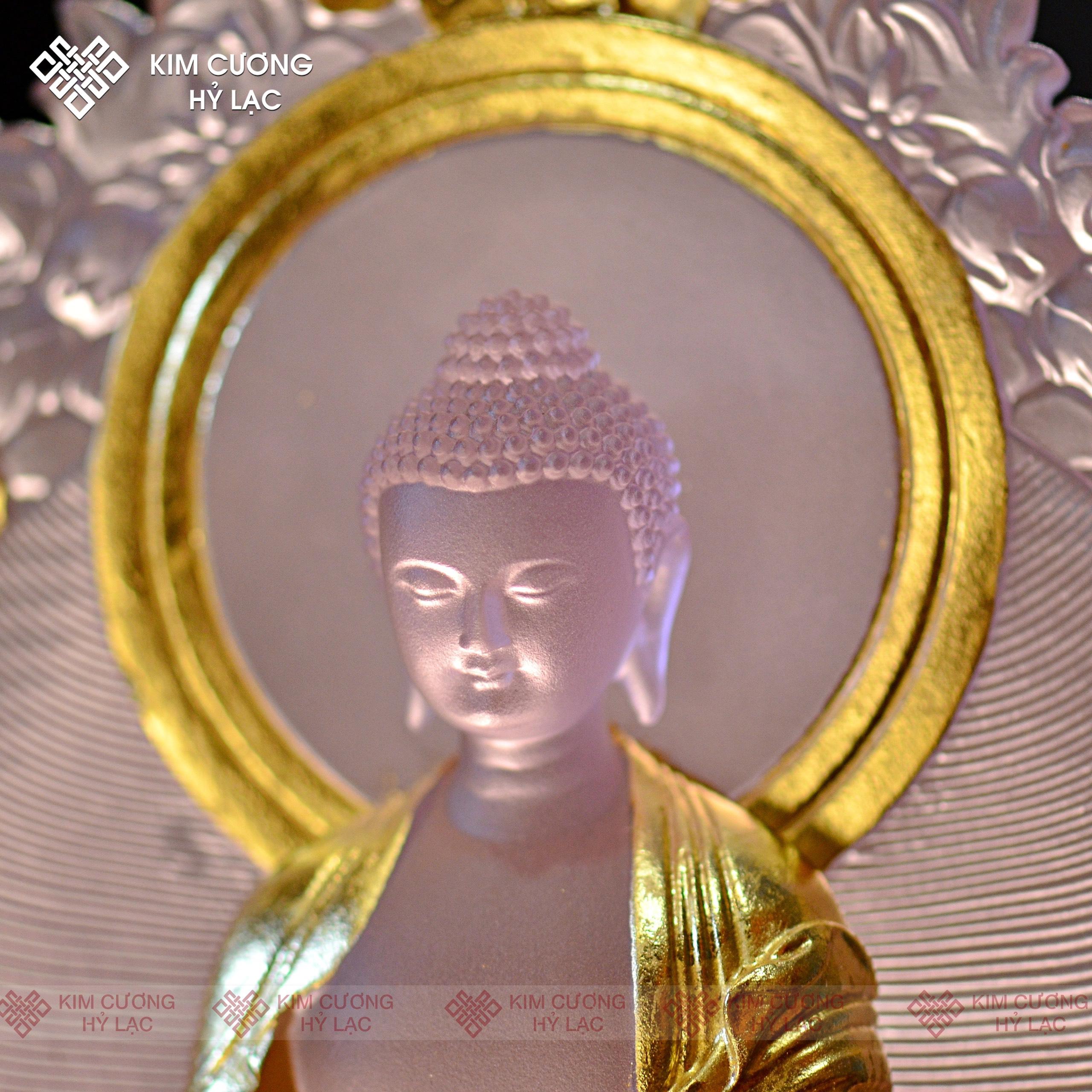 Tôn tượng Dược Sư lưu ly đế hào quang 17cm xanh dương