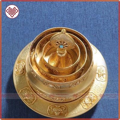 Tháp Mandala đồng mạ vàng 26x18cm