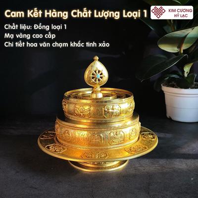 Tháp Mandala đồng mạ vàng 26x18cm