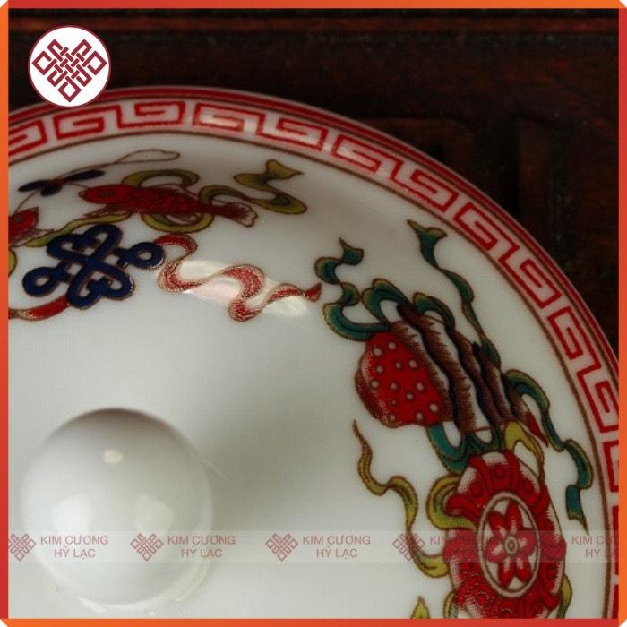 Ly sứ vẽ bát cát tường