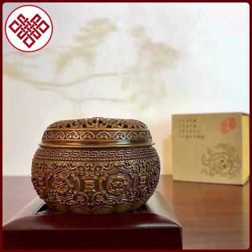 Lư xông đồng tròn cổ điển 9cm