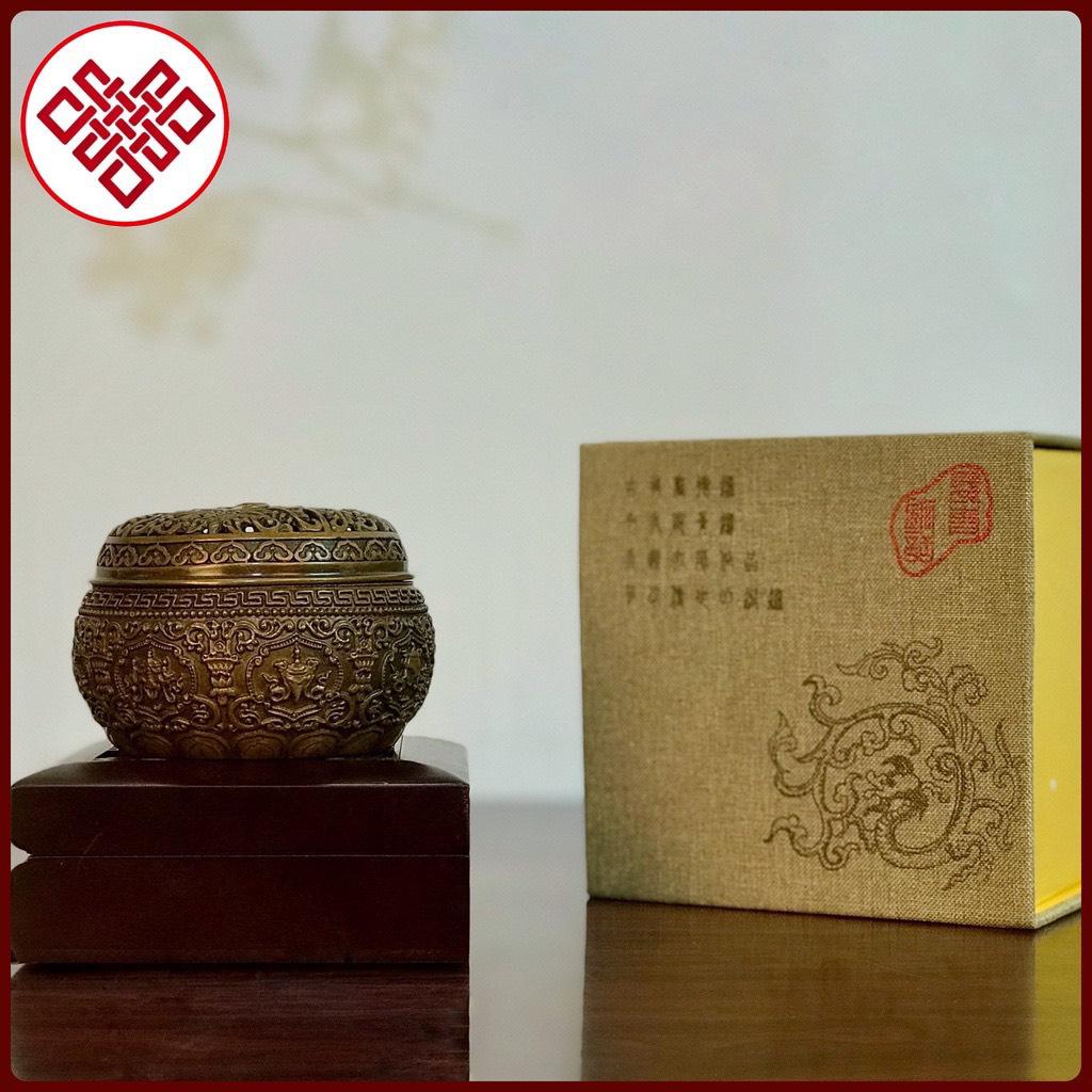 Lư xông đồng tròn cổ điển 9cm