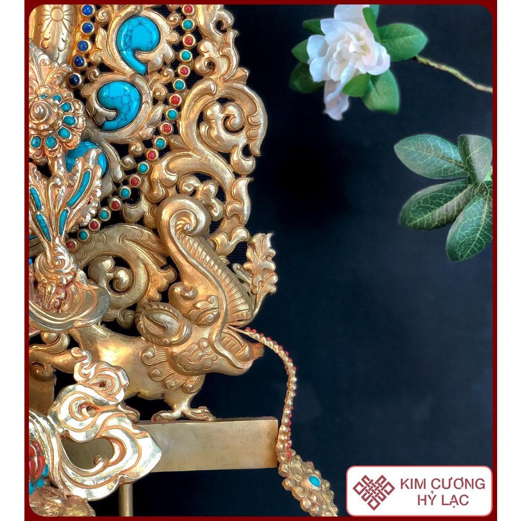 Tôn Tượng Tara Trắng Nepal Cẩn Đá 33CM