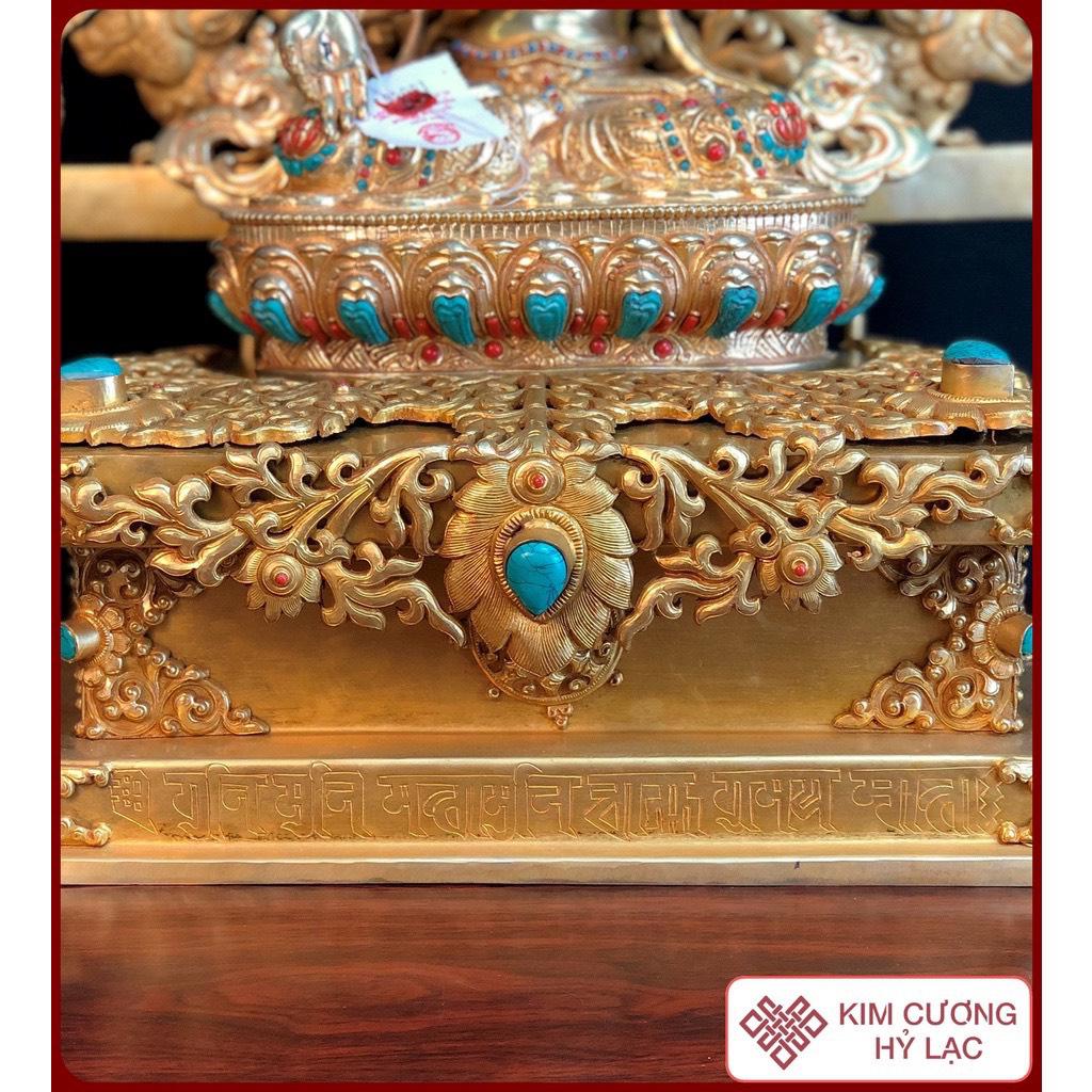 Tôn Tượng Tara Trắng Nepal Cẩn Đá 33CM