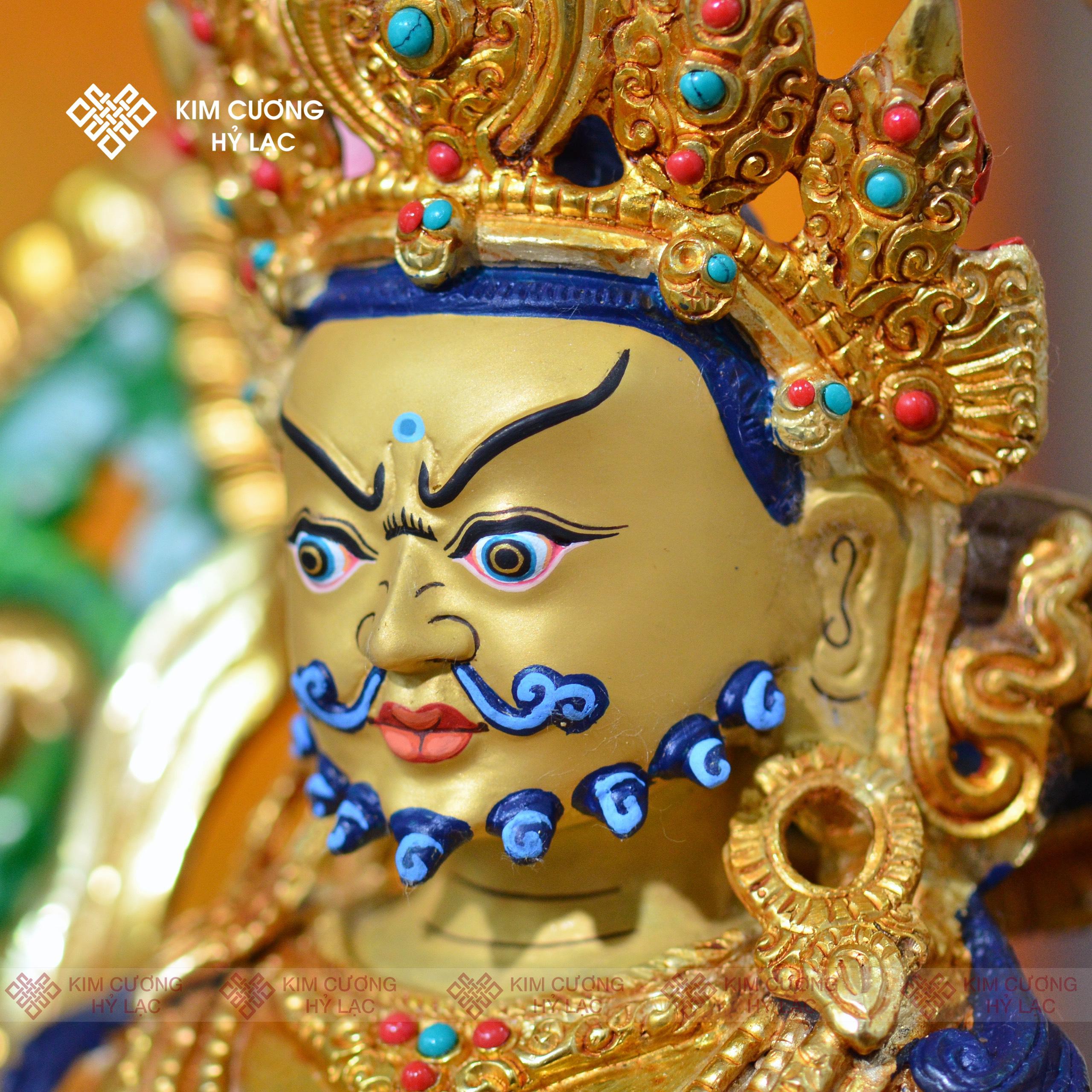 Tôn tượng Dzambala Nepal đồng mạ vàng hào quang 36cm