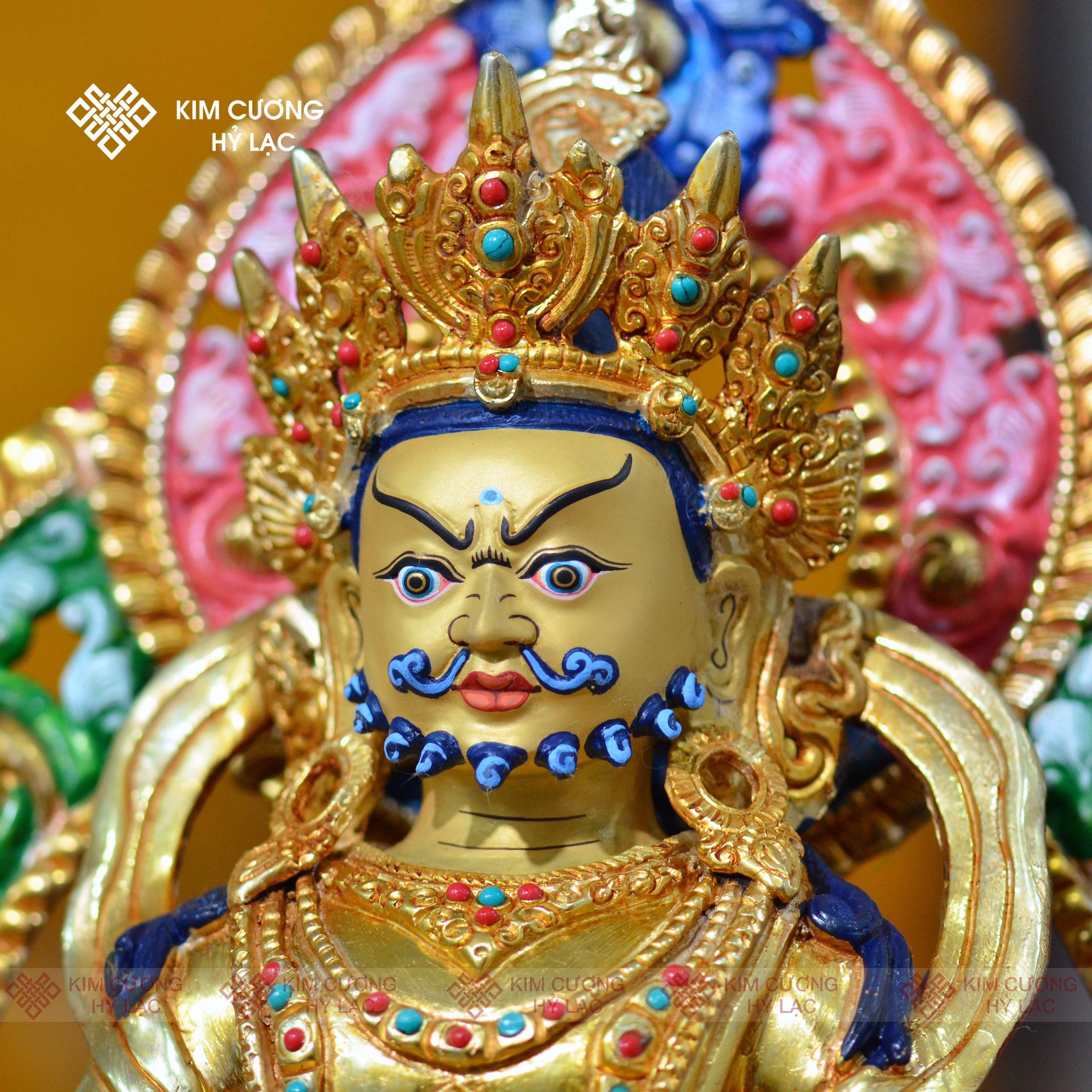 Tôn tượng Dzambala Nepal đồng mạ vàng hào quang 36cm