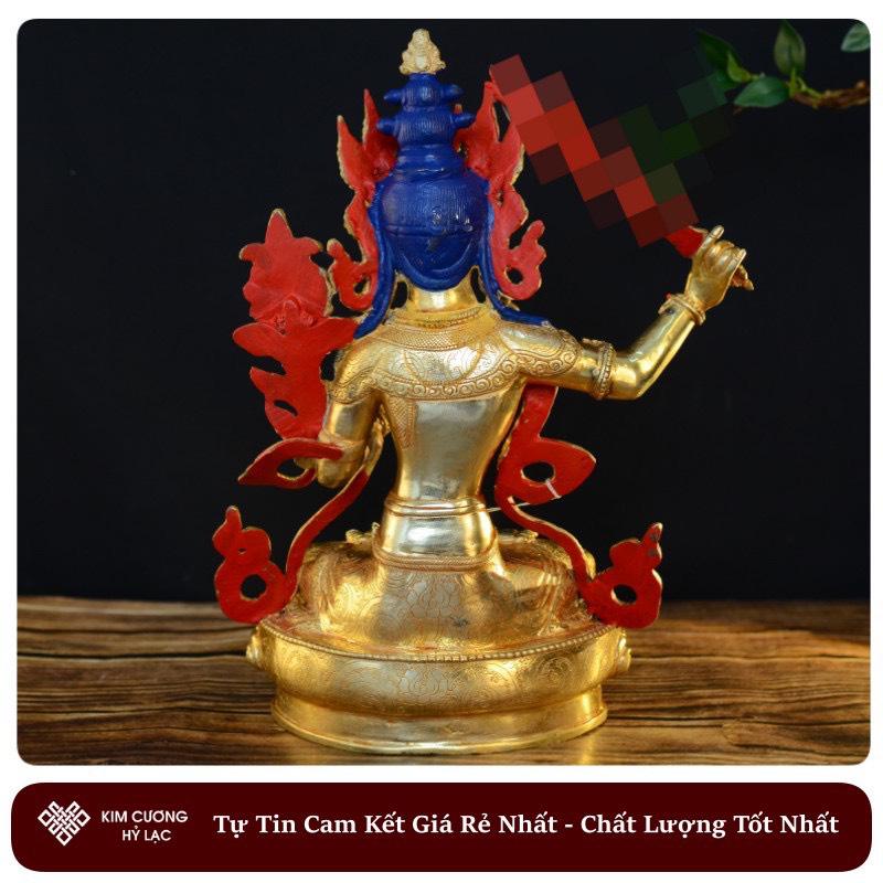 Tôn tượng Văn Thù Nepal đồng mạ vàng 33cm