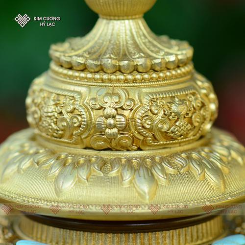 Vỏ Bảo Bình Đựng Ngũ Cốc Đồng Mạ Vàng 17cm