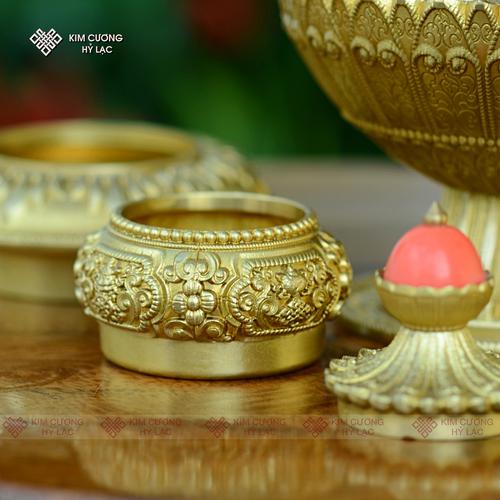 Vỏ Bảo Bình Đựng Ngũ Cốc Đồng Mạ Vàng 17cm