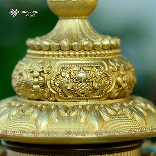 Vỏ Bảo Bình Đựng Ngũ Cốc Đồng Mạ Vàng 17cm
