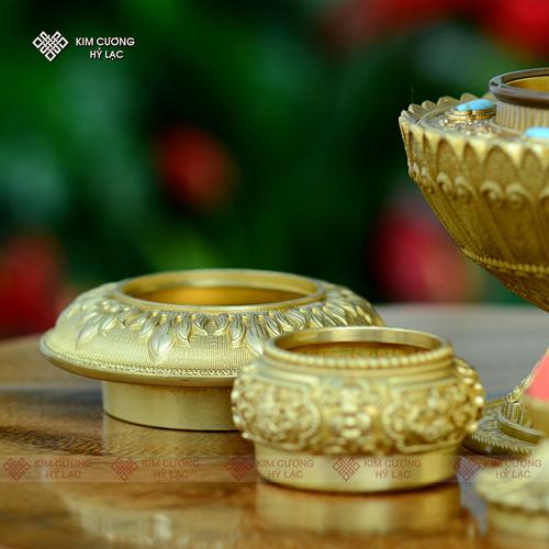 Vỏ Bảo Bình Đựng Ngũ Cốc Đồng Mạ Vàng 17cm