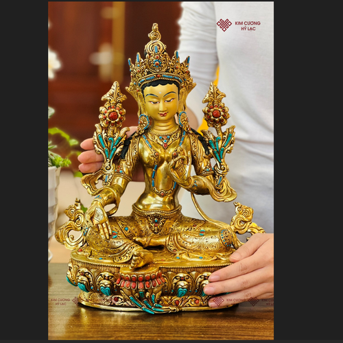 TT Tara Xanh Nepal đồng cẩn đá 36cm