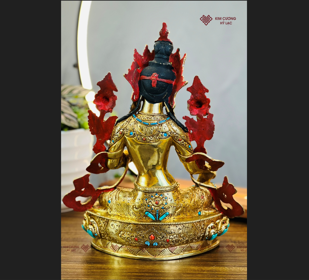 TT Tara Xanh Nepal đồng cẩn đá 36cm