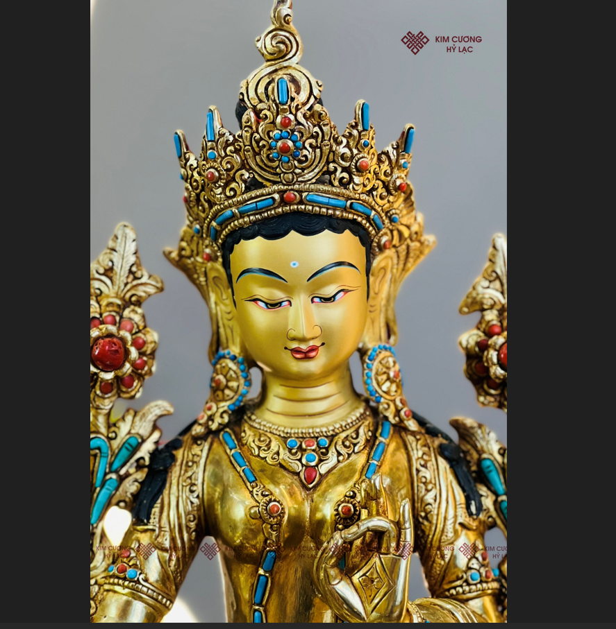 TT Tara Xanh Nepal đồng cẩn đá 36cm