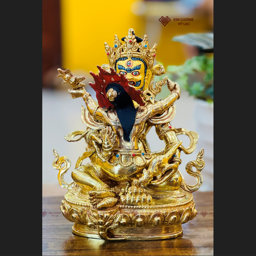 TÔN TƯỢNG HỒNG THẦN TÀI NEPAL ĐỒNG MẠ VÀNG 21CM