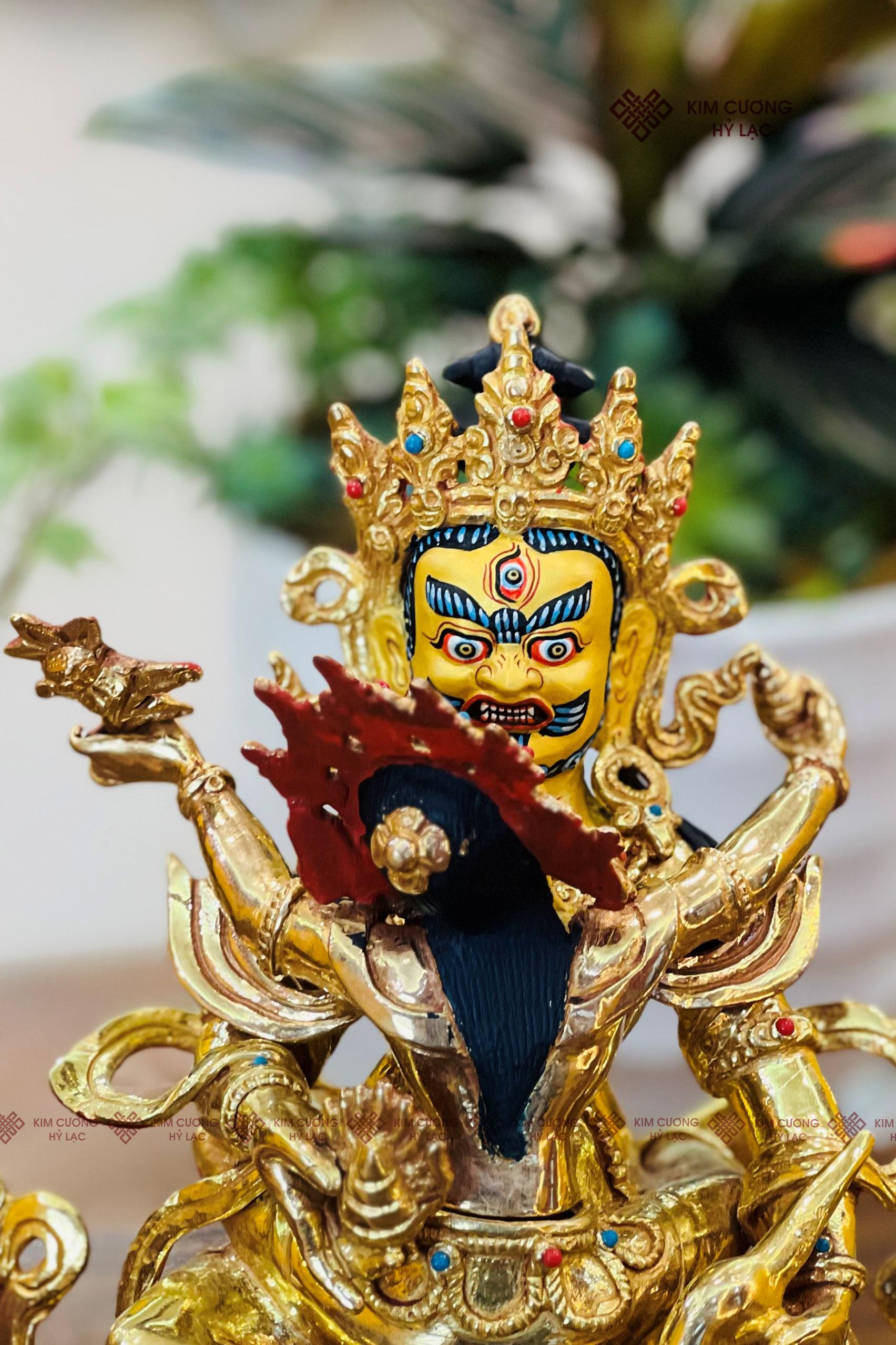 TÔN TƯỢNG HỒNG THẦN TÀI NEPAL ĐỒNG MẠ VÀNG 21CM
