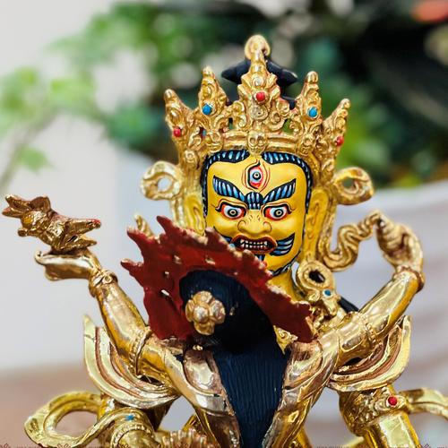 TÔN TƯỢNG HỒNG THẦN TÀI NEPAL ĐỒNG MẠ VÀNG 21CM